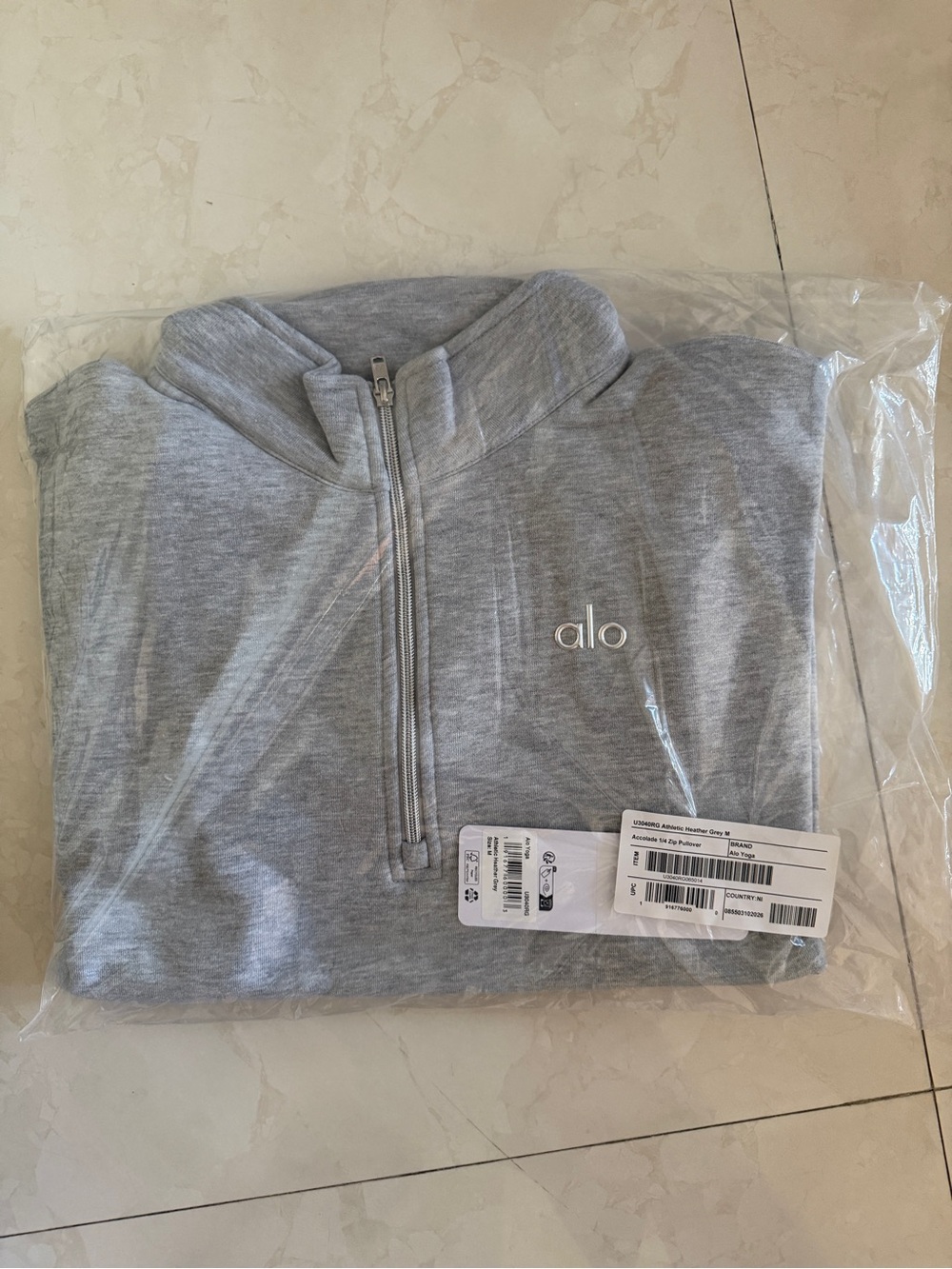 Alo Yoga Accolade 1/4 Zip & Sweatpant Set Grey M NWT - Picture 2 of 9